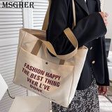 High Capacity Canvas Tote Shoulder Bag