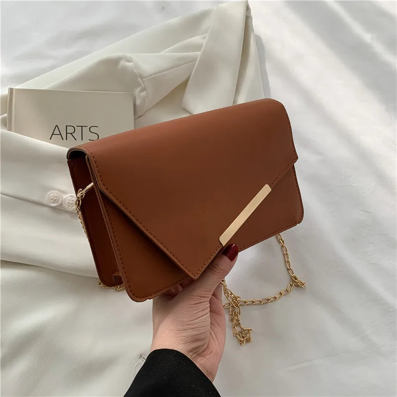 Women Shoulder Bags Chains Flap Crossbody Bag PU Leather Handbags