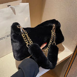 Plush Shoulder Bags for Women Winter Handbags