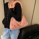 Plush Shoulder Bags for Women Winter Handbags