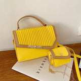 New Chain Crossbody Bags For Women 2pcs Shopping Shoulder Bag Female Purse