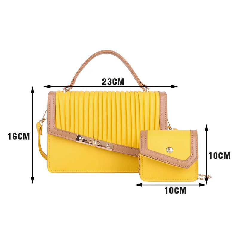 New Chain Crossbody Bags For Women 2pcs Shopping Shoulder Bag Female Purse