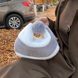 Women's Plush Shoulder Bag with Chain Strap