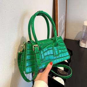 Stone Pattern Handbag PU Leather Crossbody Bag Female Shopping Shoulder Bag