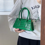 Stone Pattern Handbag PU Leather Crossbody Bag Female Shopping Shoulder Bag