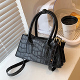Stone Pattern Handbag PU Leather Crossbody Bag Female Shopping Shoulder Bag