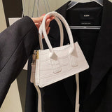 Stone Pattern Handbag PU Leather Crossbody Bag Female Shopping Shoulder Bag