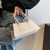 Stone Pattern Handbag PU Leather Crossbody Bag Female Shopping Shoulder Bag