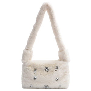Fluffy Faux Fur Armpit Bag for Women Shopping Handbags