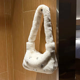 Fluffy Faux Fur Armpit Bag for Women Shopping Handbags