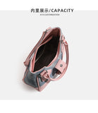 Women's Chain Crossbody Bag Half Moon Tote Winter PU Denim Handbag