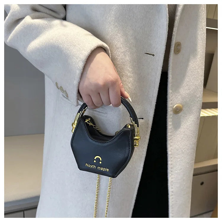 PU Leather Women's Handbag Chain Crossbody Bag Shell Tote Winter