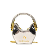 PU Leather Women's Handbag Chain Crossbody Bag Shell Tote Winter