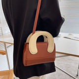 PU Leather Women's Handbag Crossbody Bag Small Square Tote Spring