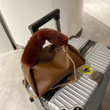 Plush Handbags Autumn Winter Large Capacity Chains Crossbody Bags