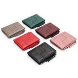 100% Leather Wallets Purses Small Money Bag Knitting Women's Purses