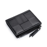 100% Leather Wallets Purses Small Money Bag Knitting Women's Purses