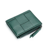 100% Leather Wallets Purses Small Money Bag Knitting Women's Purses