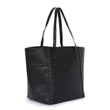 MANGO Women's Vintage Shoulder Handbag Rivet Tote Bag