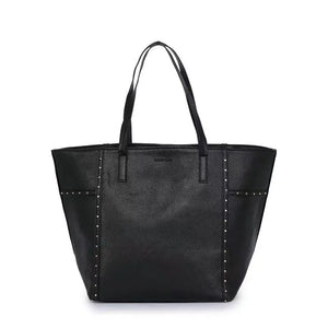 MANGO Women's Vintage Shoulder Handbag Rivet Tote Bag