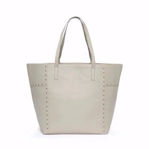 MANGO Women's Vintage Shoulder Handbag Rivet Tote Bag