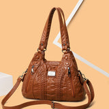 Leather Shoulder Bags Multi-Pocket Crossbody Bags for Women