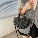 Semi-circular Straw Shoulder Bag for Women Large Capacity Bolsa