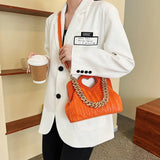 Green PU Leather Shoulder Bag for Women