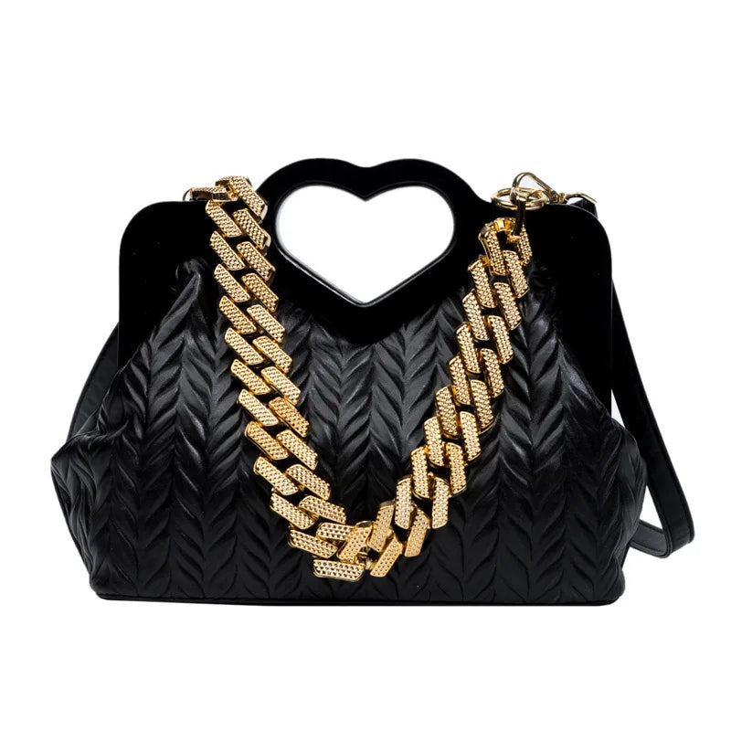 Green PU Leather Shoulder Bag for Women