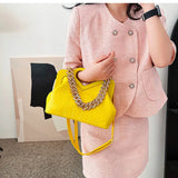 Green PU Leather Shoulder Bag for Women