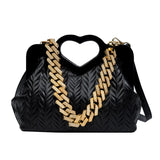 Green PU Leather Shoulder Bag for Women