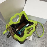 Green PU Leather Shoulder Bag for Women