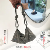 Rhinestone Evening Clutch Bag Silver Crystal Party Handbag