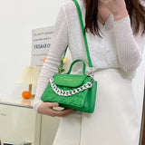 Small PU Leather Handbags Ladies Crossbody Bags Shoulder Bag with Thick Chain
