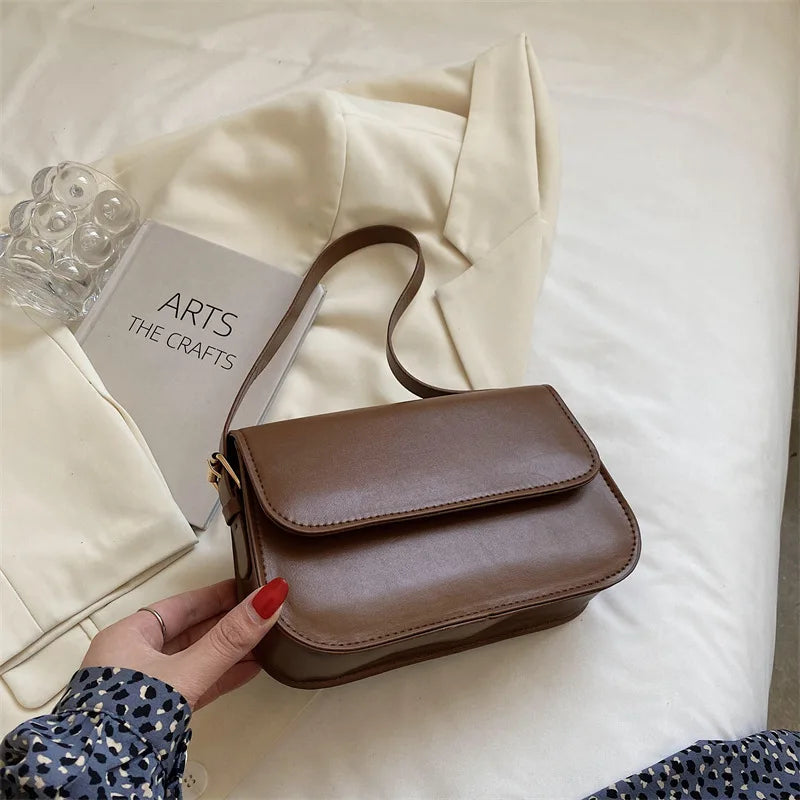 Small Shoulder Crossbody Bag for Ladies Pu Leather High Woman Messenger Handbag