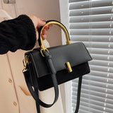 Square Flap Shoulder Bag PU Leather Crossbody Tote Purse for Women