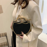 Stripe Printed Women's Handbag Chain Shoulder Messenger Bag