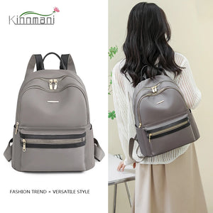 Solid Casual Student School Bag High Oxford Cloth Women's Backpack