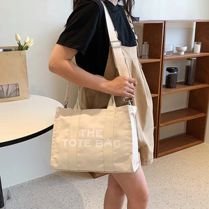 Canvas Tote Bag Large Capacity Women Shoulder Messenger Casual Crossbody