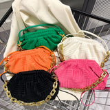 Cloud Bag Towel Fabric Acrylic Chains Pouch Women Handbag