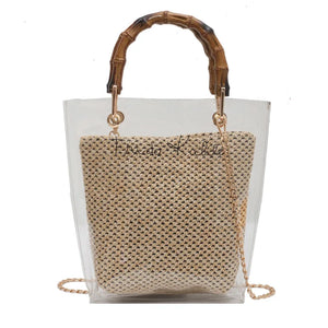 Transparent Women's Shoulder Bags Large Capacity PVC Handbags