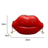 Lip Print Shoulder Bag Zipper Messenger Handbag