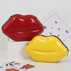 Lip Print Shoulder Bag Zipper Messenger Handbag