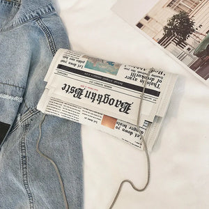 Newspaper Modeling Shoulder Bag Ladies Messenger Bag