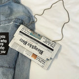 Newspaper Modeling Shoulder Bag Ladies Messenger Bag