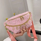 Women Fanny Pack High Canvas Waist Bag Casual Shoulder Crossbody Chest Bag Handb