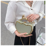 Chain Crossbody Shoulder Bag Stripe Printed Box Tote Bags for Women