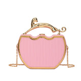 Chain Crossbody Shoulder Bag Stripe Printed Box Tote Bags for Women