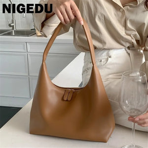 Women Soft Pu Leather Handbags Large Capacity Daily Casual Totes