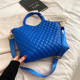 Women Plaid Totes Large Capacity Shoulder Bag Casual Handbags